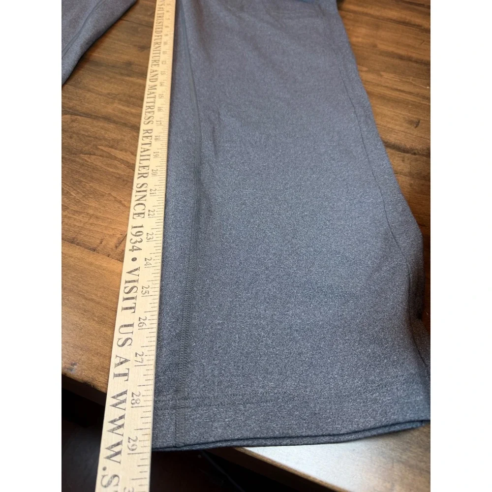 Lululemon Gray Heathered Wide Leg Yoga Pants Red Stripe Accent Womens Medium Reg